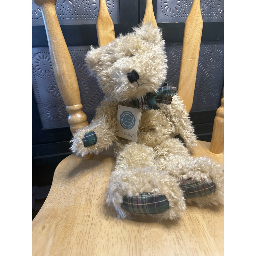 Boyds Bear Plush J.P. Hutton III 15 inch Stuffed Animal J.B. Bean Series Tan